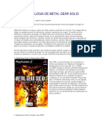 Cronologia de La Saga de Metal Gear Solid