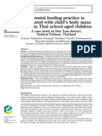 Parental Feeding Practice Is Associated With Child 'S Body Mass Index in Thai School-Aged Children