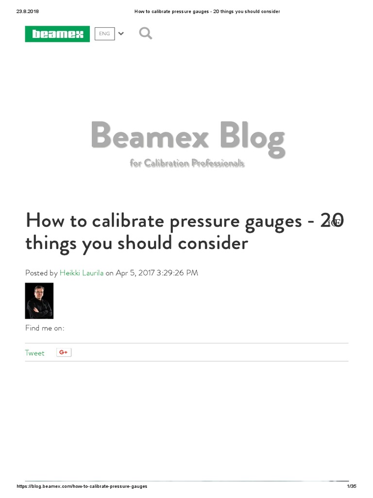 How To Calibrate Pressure Gauges 20 Things You Should Consider PDF