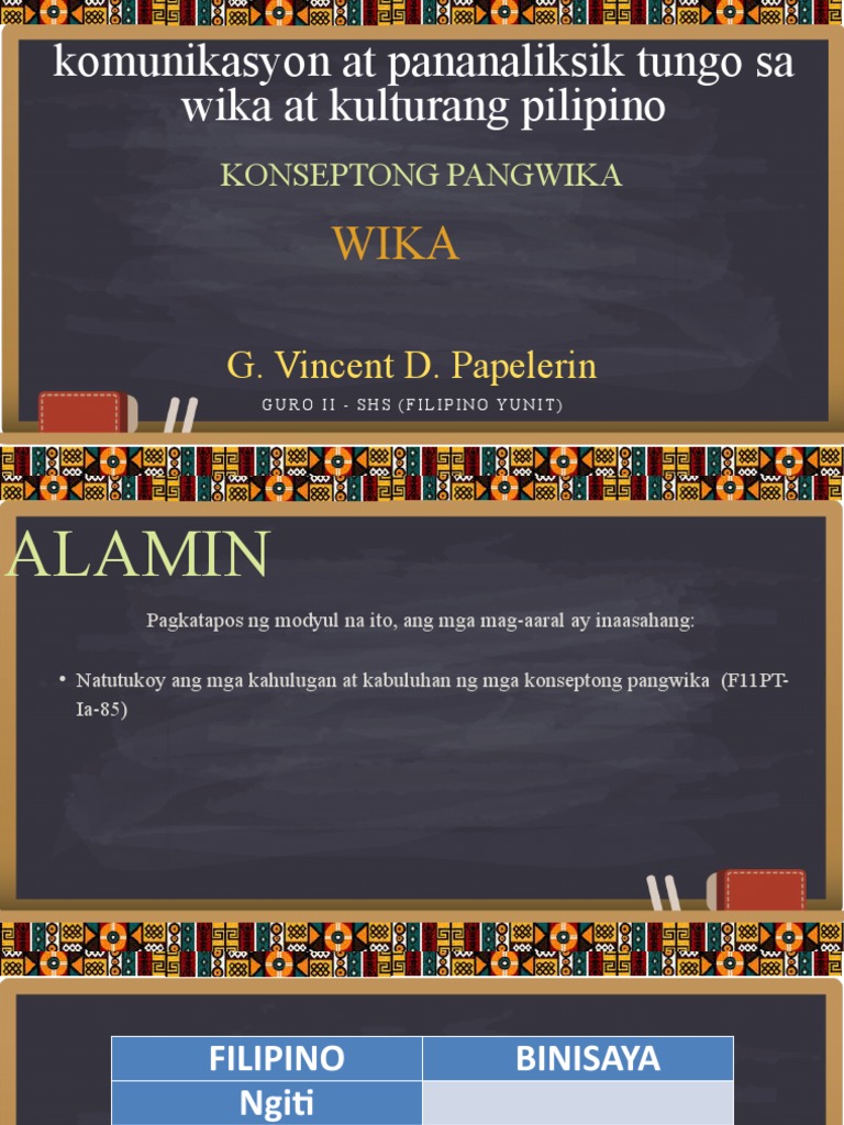 Kompal Lesson 1 Introduksyon Sa Wika | PDF
