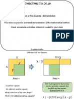Difference of Two Squares Demonstration