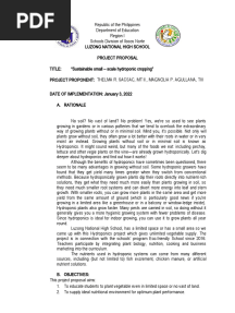 Hydroponics Proposal