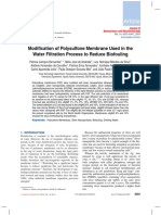 2014 - P. Bernardes - Modification of PSF Membrane Used in Water Filtration Process To Reduce Biofouling