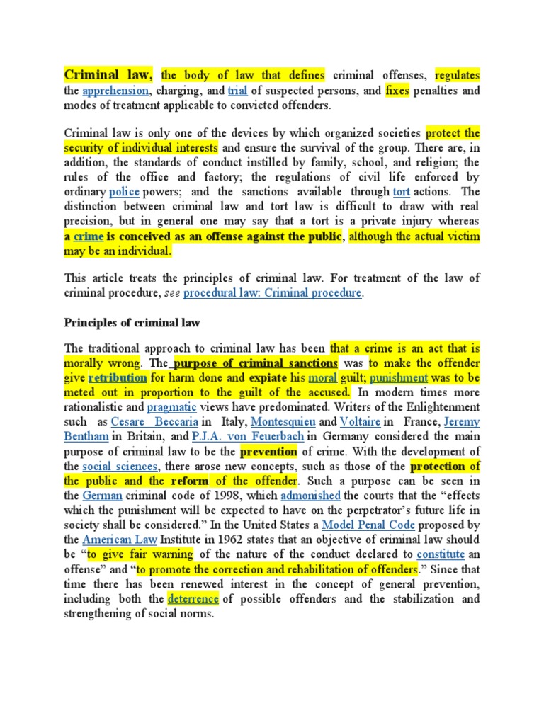 Criminal Law Pdf Mens Rea Crimes