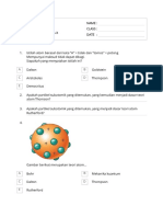 Kuis Struktur Atom Kelas X