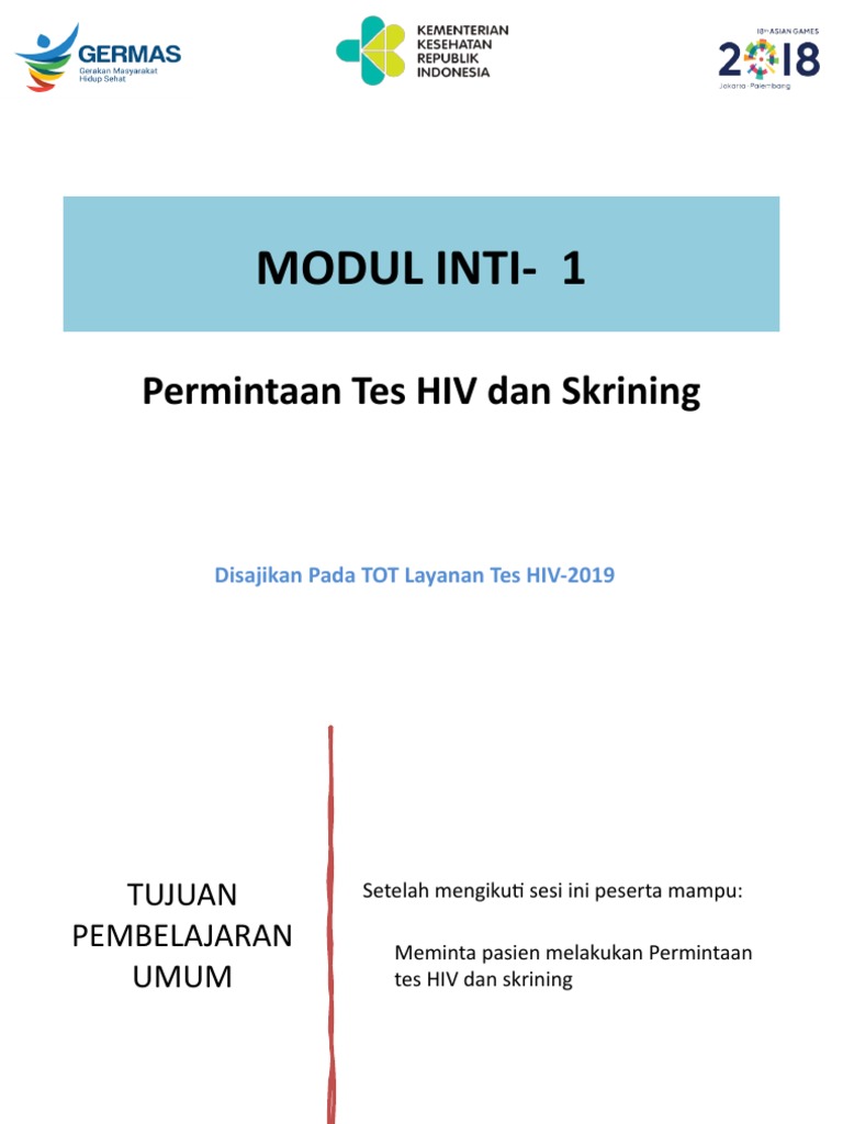 Modul Inti1 Permintaan Tes HIV Dan SkriningEdit 25 Juni 2019 PDF
