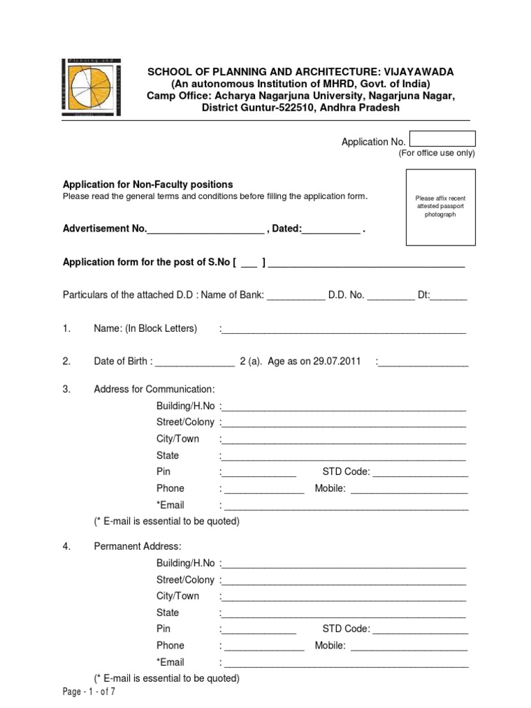 Non-Faculty Application 1 | PDF