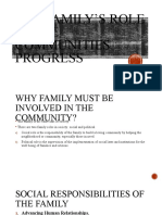 The Family's Role in The Communities Progress