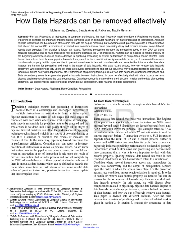 How Data Hazards Can Be Removed Effectively | PDF | Office Equipment ...