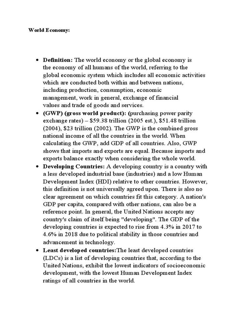 World Economy | PDF