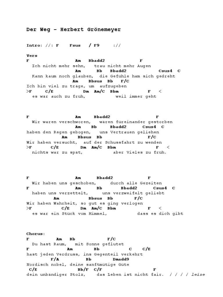 Der Weg Grönemeyer PDF