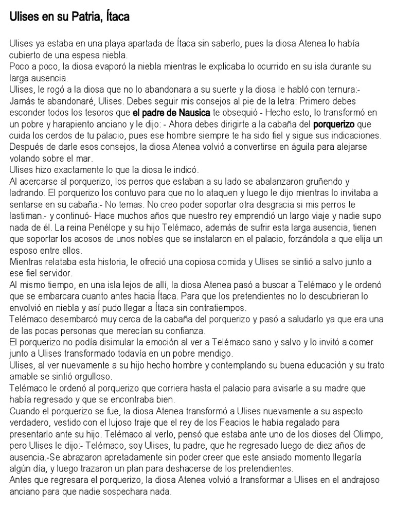 El regreso de Ulises a su patria Ítaca PDF Odiseo