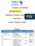 Grade 9 Physics of MLC PHARO