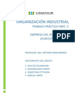 Organización Industrial: Trabajo Práctico Nro. 3 Empresa Del Rubro Textil (Puntotextil S.R.L.)