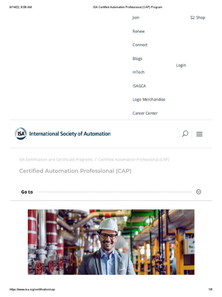 ISA Certified Automation Professional (CAP) Program PDF Test