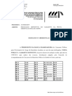 Banca Examinadora Concurso Secretario Auxiliar Aparecida Goiania DESPACHO 08 2019 Resultado Definitivo Nota de Corte