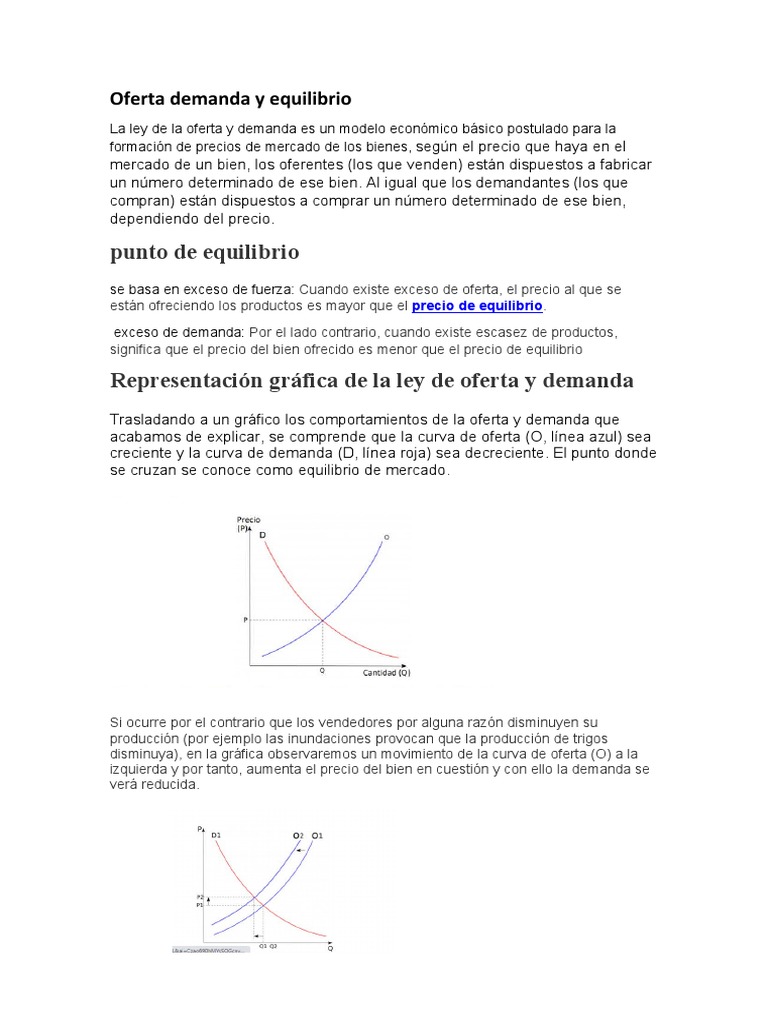 Ley de Oferta y Demanda: Equilibrio de Mercado | PDF