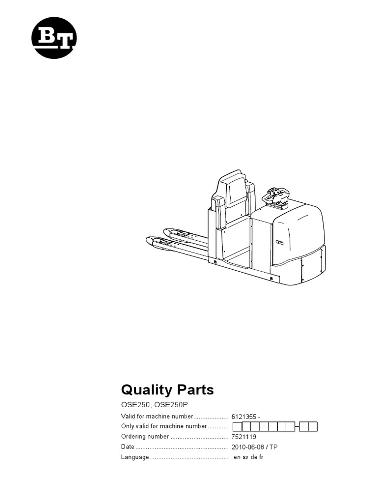 Catalogo BT Ose 250 | PDF | Technologie des véhicules | Biens manufacturés