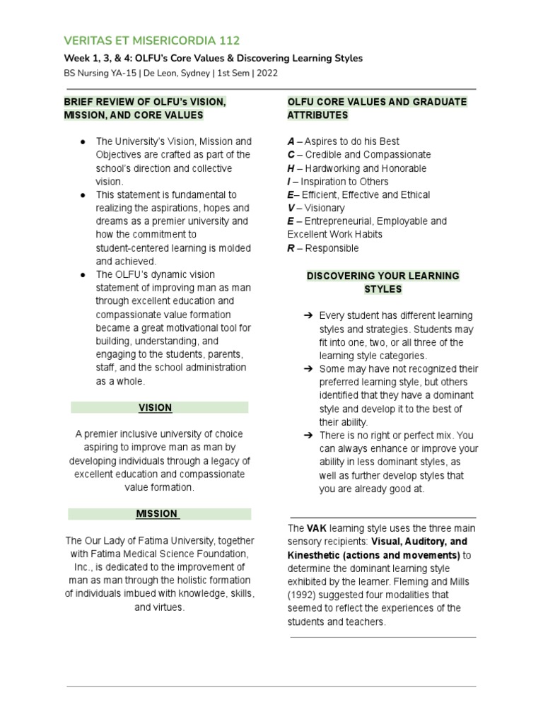 Veritas 2 | PDF | Learning Styles | Learning