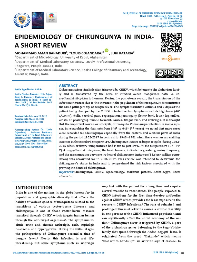Epidemiology of Chikungunya in India - A Short-Review | PDF | Medicine ...