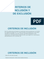 25 Criterios de Inclusion y Exclusion