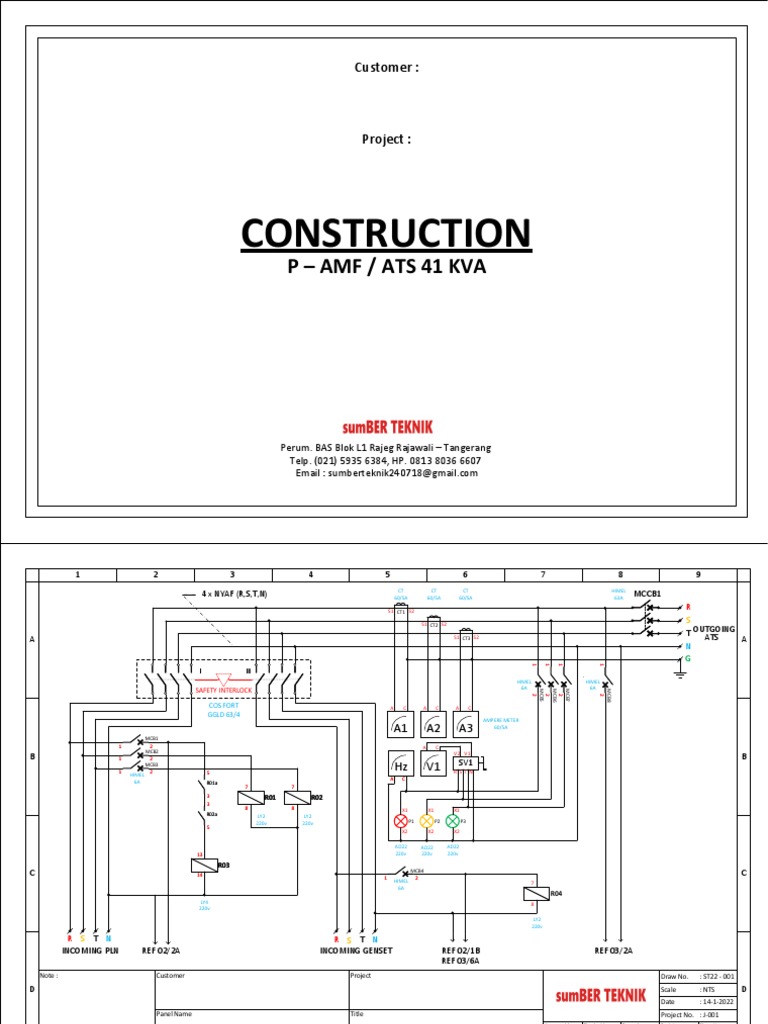 ATS 41 KVA Wiring Diagram and Components | PDF | Electromagnetism ...