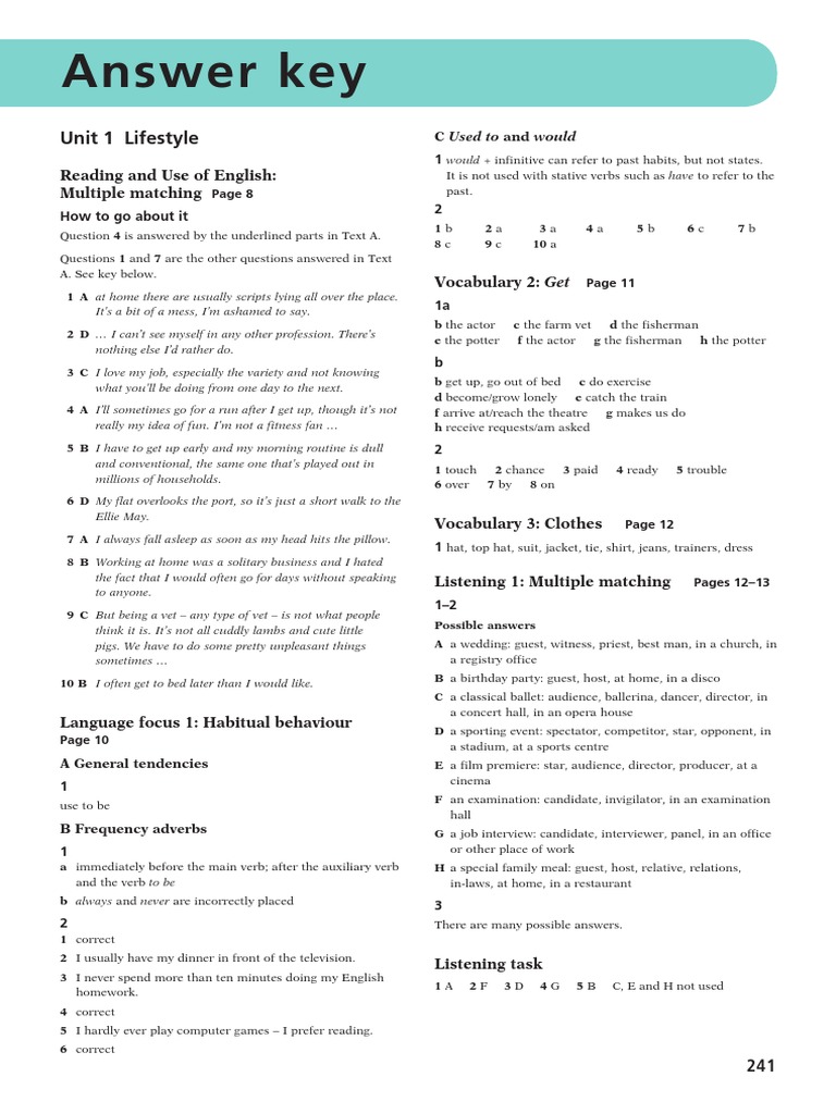 Answer Key PDF English Language Question