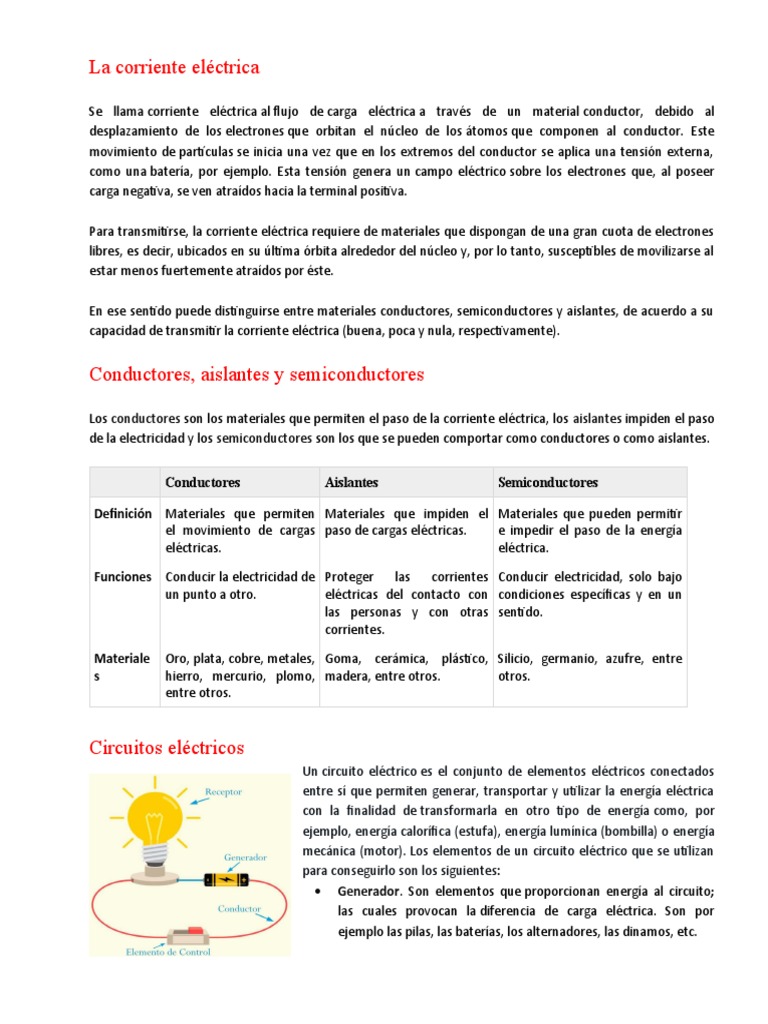 La Corriente Electrica | PDF | Electricidad | Aislador (Electricidad)