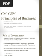 CXC CSEC POB Notes - Role of Government