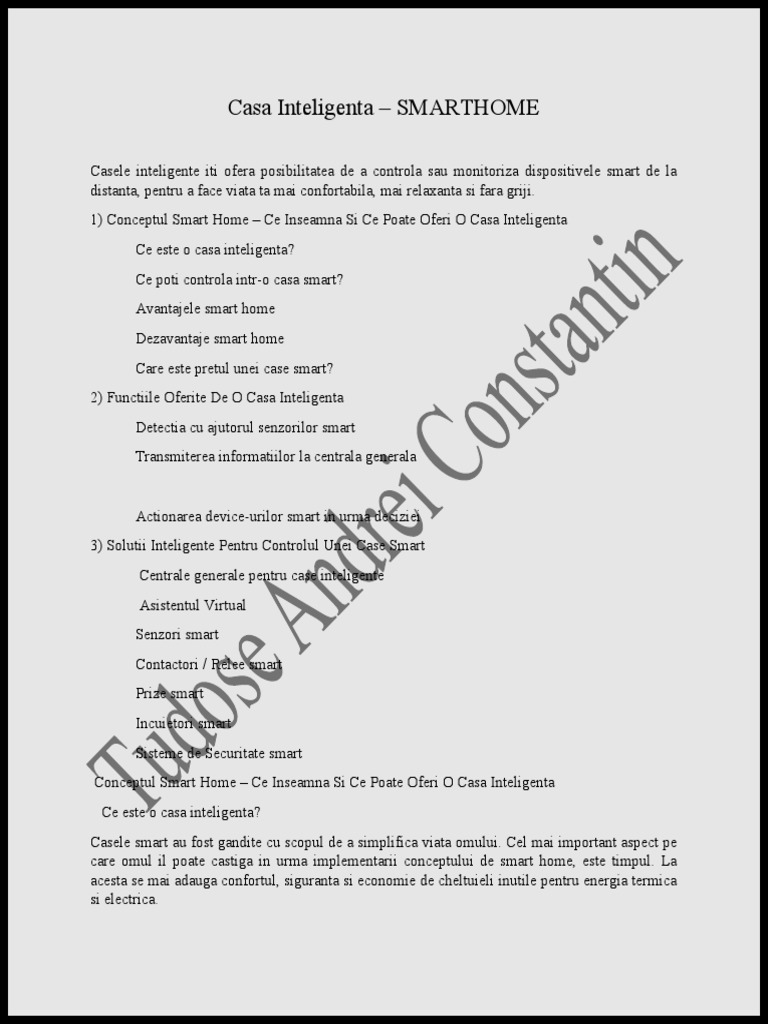 Casa Inteligenta | PDF