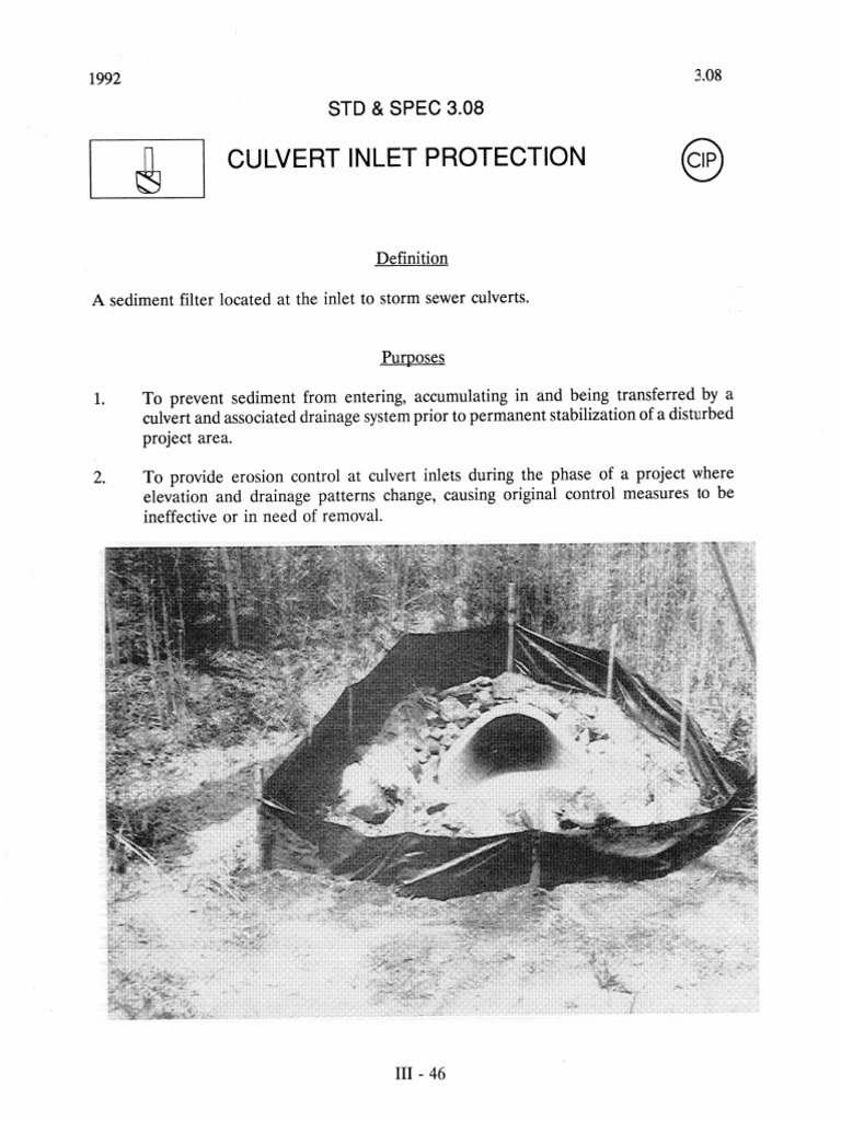 Culvert Inlet Protection Guidelines | PDF | Storm Drain | Earth Sciences