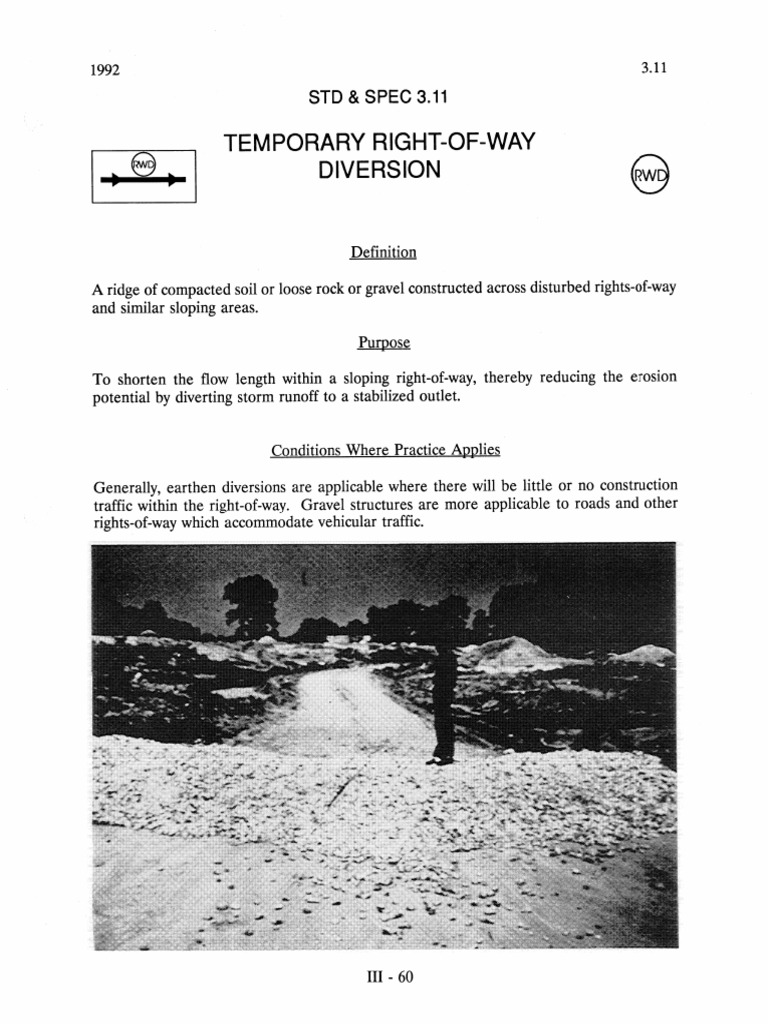 Temporary Right-of-Way Diversions Guide | PDF | Surface Runoff | Erosion