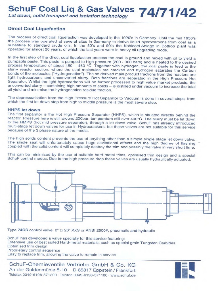 Coal Liquefaction Application Sheet Pdf