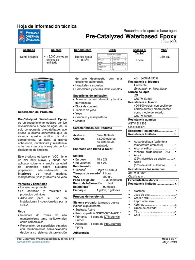 K46 Pre Catalyzed Waterbased Epoxy 2019 PDF