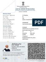 Certificate for COVID-19 Vaccination in India