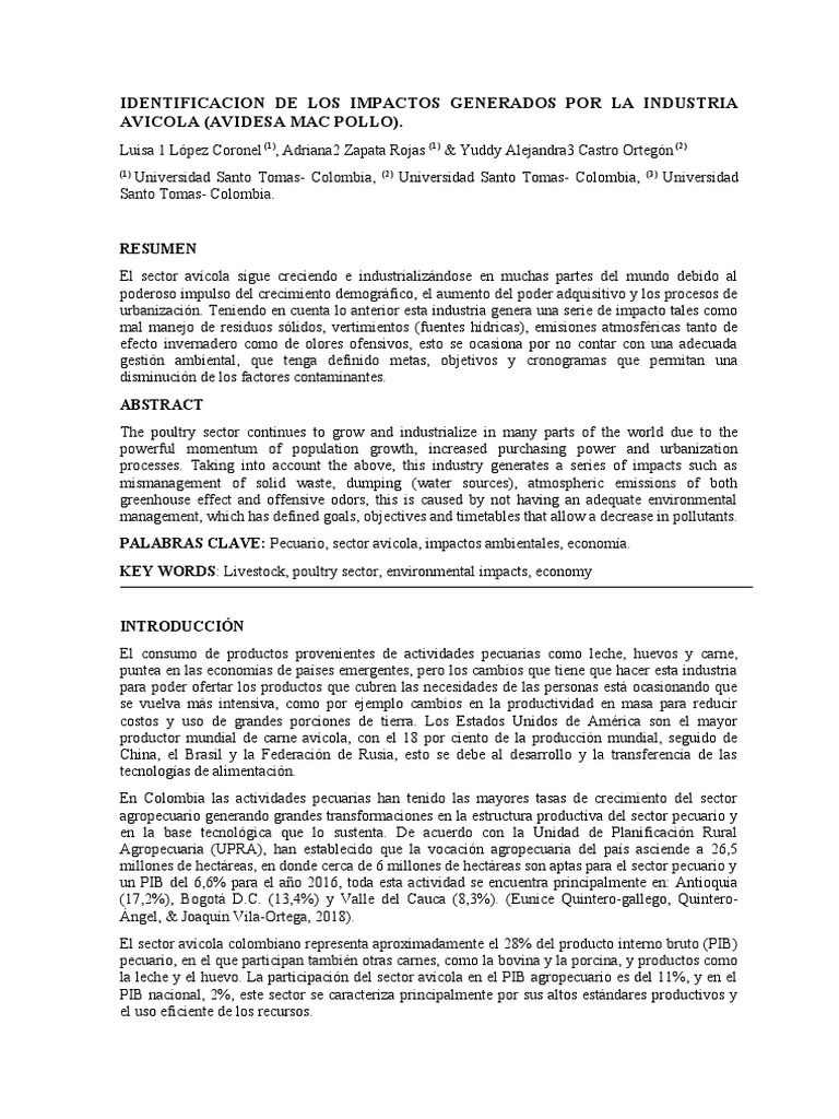 Industri Avicola - Avidesa Macpollo | PDF | Avicultura | Carne