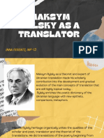 Maksym Rylsky As A Translator