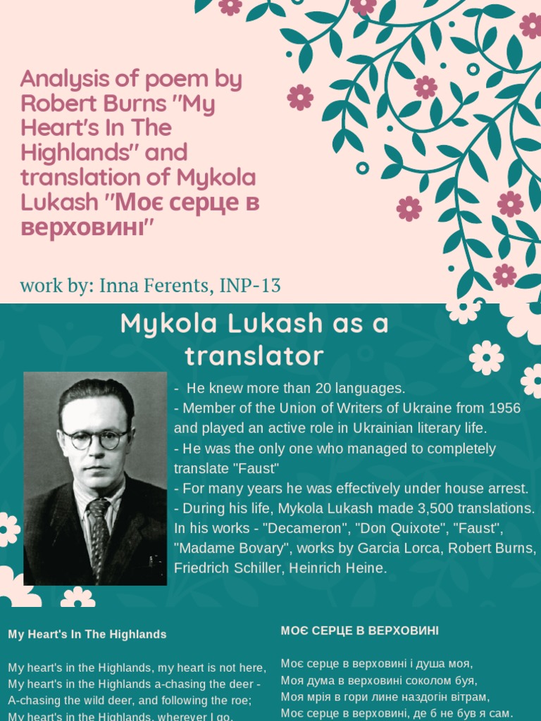 Lukash's Poetic Translation of Burns | PDF | Translations