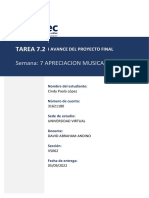 Tarea Semana 7.2 I Avance Del Proyecto Final