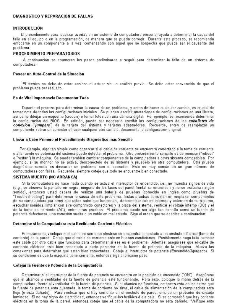 Guía Paso A Paso Para Diagnosticar Y Resolver Fallas En Un Sistema De