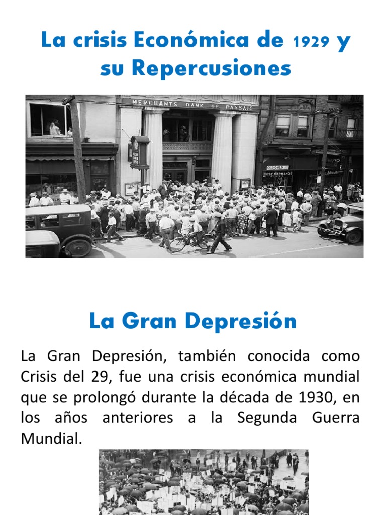 La Crisis Económica de 1929 y Su Repercusiones | PDF | Gran depresion ...