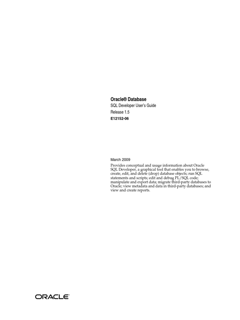 Oracle SQL Developer UG | PDF
