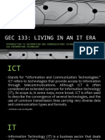 Living in an IT Era: An Introduction to ICT and IT