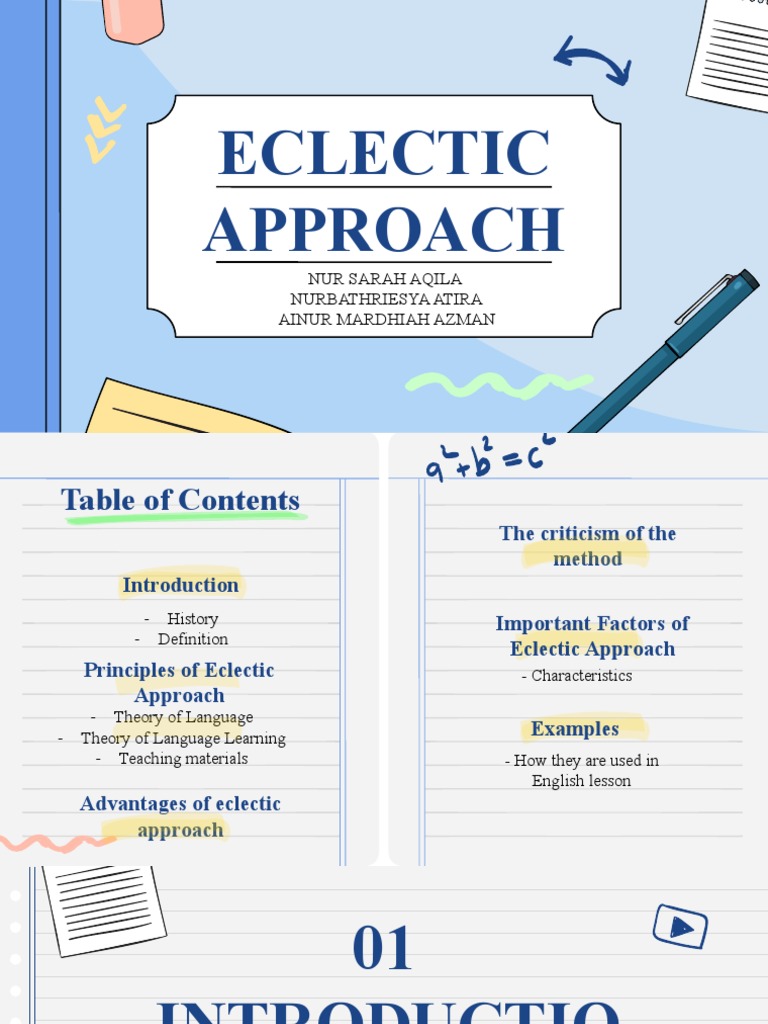 ECLECTIC APPROACH PDF Teaching Method Teachers