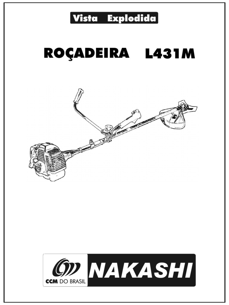 Vista Explodida Roçadeira Nakashi L431M | PDF | Peças de veículos |  Máquinas rotativas