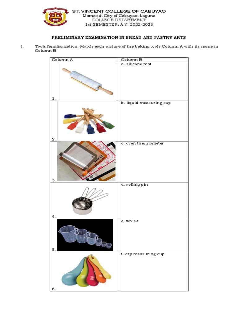 Preliminary Exam in Bread and Pastry Arts | PDF | Breads | Baking