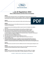 Cannes Film Festival Rules & Regulations 2022