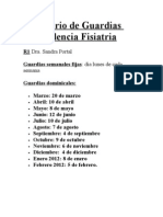 Horario de Guardias Residencia Fisiatria