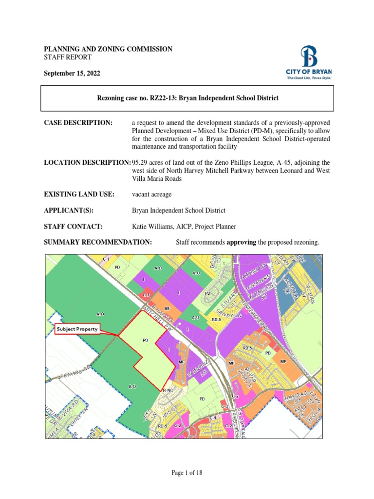 Planning and Zoning Commission Staff Report PDF Traffic Zoning