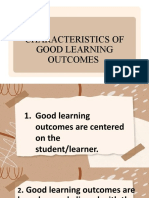 Characteristics of Good Learning Outcomes - 062809